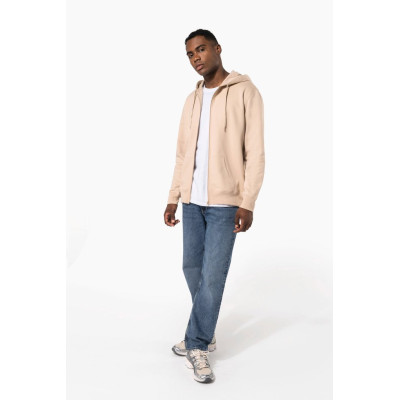 Sweatshirt reciclada com fecho e capuz unissexo