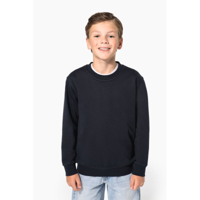 Sweatshirt reciclada decote redondo criança