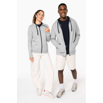 Casaco sweatshirt com capuz em contraste