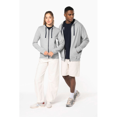Casaco sweatshirt com capuz em contraste