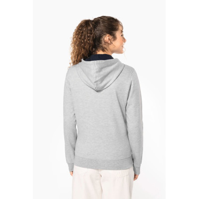Casaco sweatshirt de senhora com capuz em contraste
