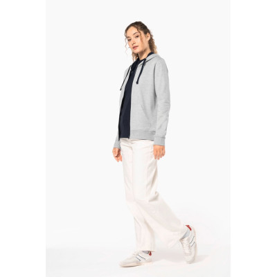 Casaco sweatshirt de senhora com capuz em contraste