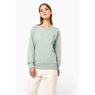 Sweatshirt BIO de senhora com decote redondo e mangas raglan