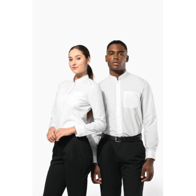 Camisa de senhora com gola à padre manga comprida