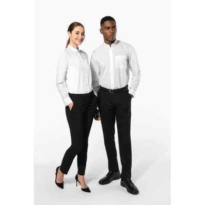 Ladies' long-sleeved mandarin collar shirt