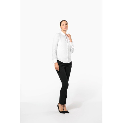 Ladies' long-sleeved mandarin collar shirt