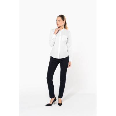 Ladies' long-sleeved mandarin collar shirt