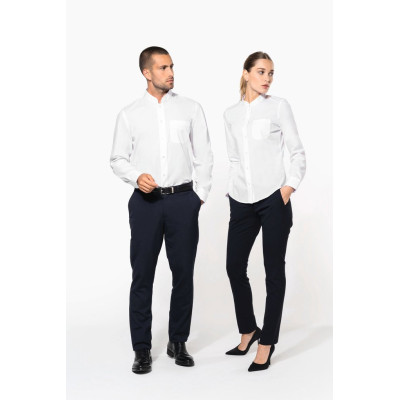 Camisa de senhora com gola à padre manga comprida