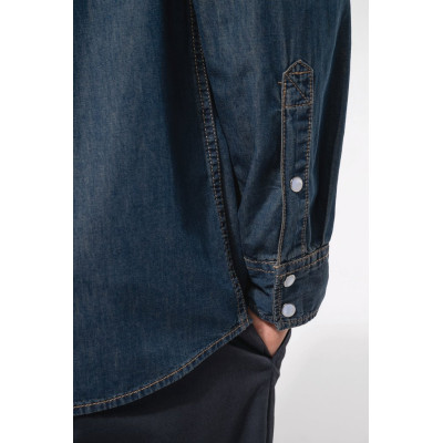 Camisa em ganga de manga comprida