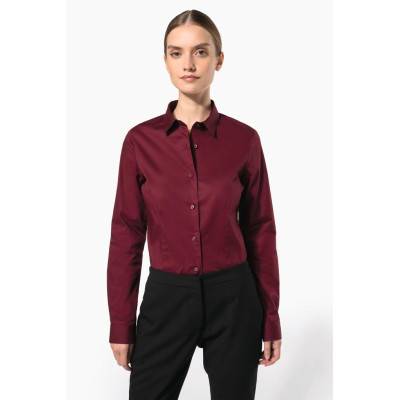 Camisa de senhora manga comprida com Stretch