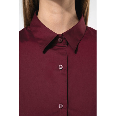 Ladies' short-sleeved cotton/elastane shirt