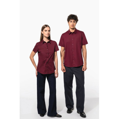 Ladies' short-sleeved cotton/elastane shirt