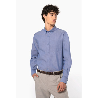 Camisa manga comprida em Oxford de tratamento fácil