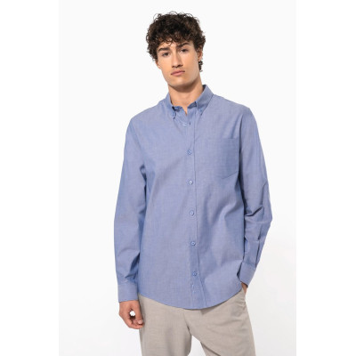 Camisa manga comprida em Oxford de tratamento fácil