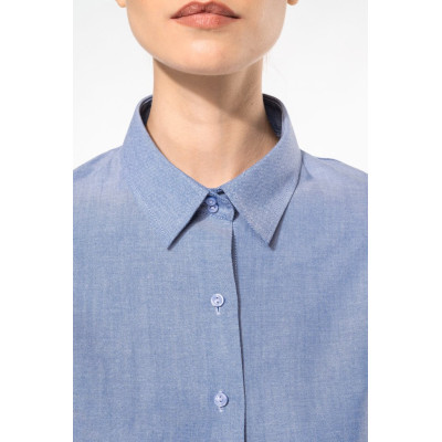 Camisa de senhora manga comprida em Oxford de tratamento fácil
