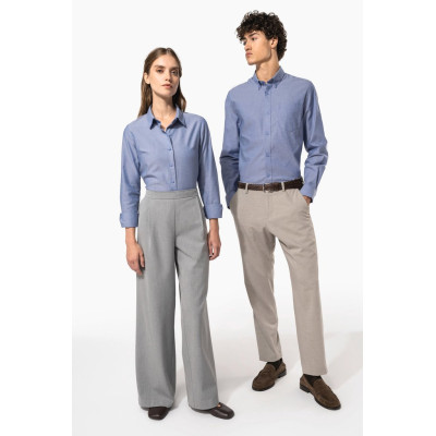 Camisa de senhora manga comprida em Oxford de tratamento fácil