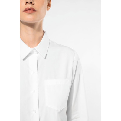 Camisa de senhora de manga comprida em popeline tratamento fácil