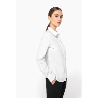 Camisa de senhora de manga comprida em popeline tratamento fácil