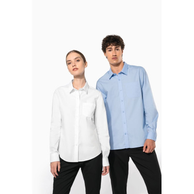 Camisa de senhora de manga comprida em popeline tratamento fácil
