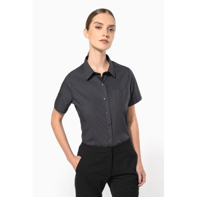 Camisa de senhora manga curta em popeline tratamento fácil