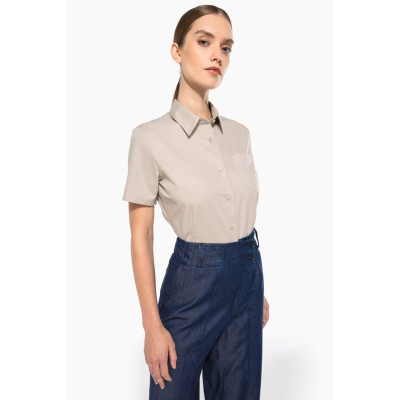 Ladies’ easy-care short sleeve polycotton poplin shirt
