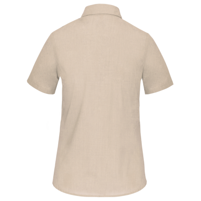 Camisa popeline poliéster / algodão manga curta de tratamento fácil de senhora