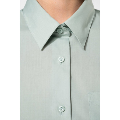 Camisa popeline poliéster / algodão de tratamento fácil de senhora