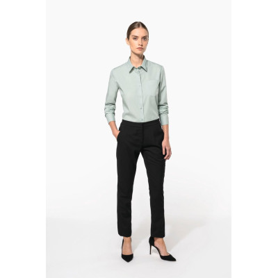 Camisa popeline poliéster / algodão de tratamento fácil de senhora
