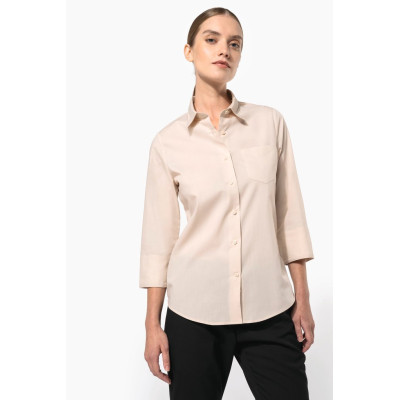 Ladies’ easy-care 3/4 sleeve polycotton poplin shirt