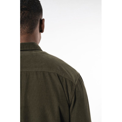Camisa de bombazine de manga comprida de homem