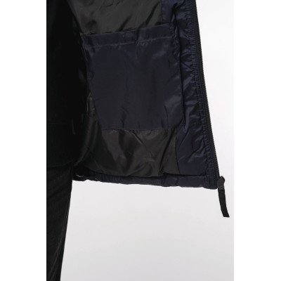 Parka acolchoada com capuz bicolor unissexo