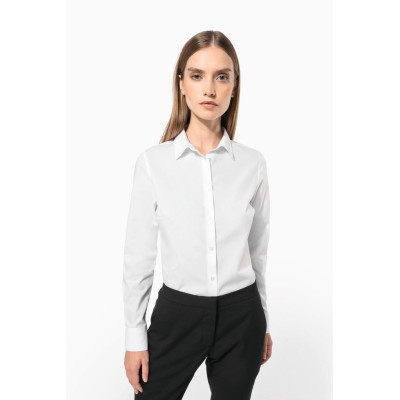 Camisa popeline polialgodão de tratamento fácil de senhora