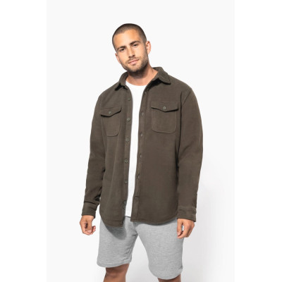 Sherpa-lined fleece overshirt