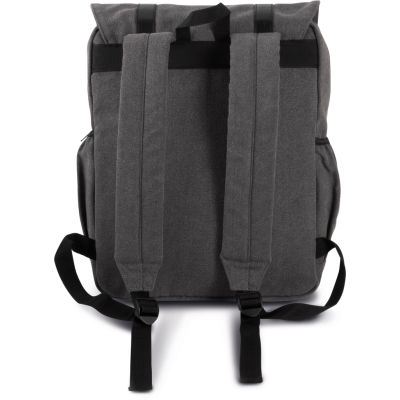 Flap-top canvas backpack