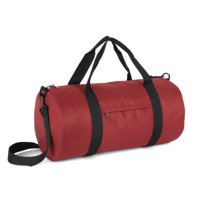 Saco cilíndrico reciclado com bolso frontal