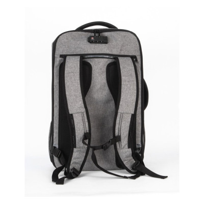 Mochila anti-roubo em poliéster.