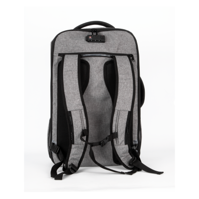 Mochila anti-roubo em poliéster.