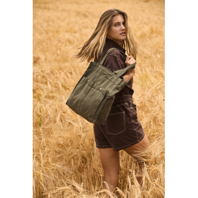 Cotton bag with front pockets