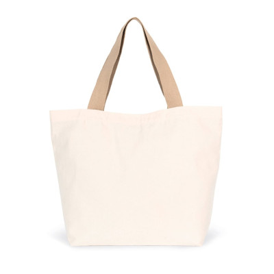 Saco de compras grande em material reciclado com fundo plano