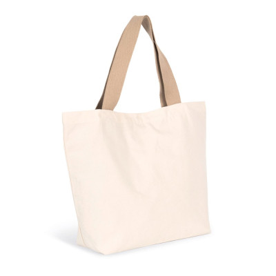 Saco de compras grande em material reciclado com fundo plano