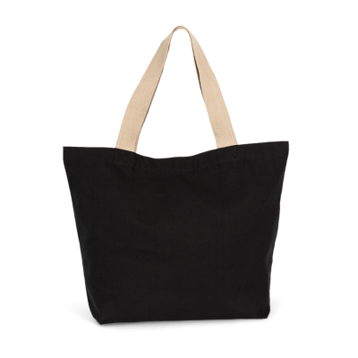 Saco de compras grande em material reciclado com fundo plano