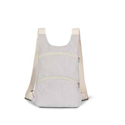 Mochila reciclada com bolso traseiro anti-roubo