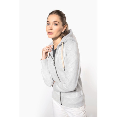 Ladies' vintage zipped hooded sweatshirt