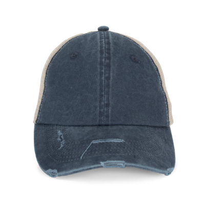 Boné trucker eco-responsável com efeito rasgado unissexo