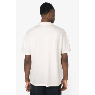 Eco-friendly men's dropped shoulders piqué knit polo shirt