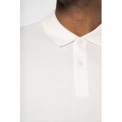 Eco-friendly men's dropped shoulders piqué knit polo shirt