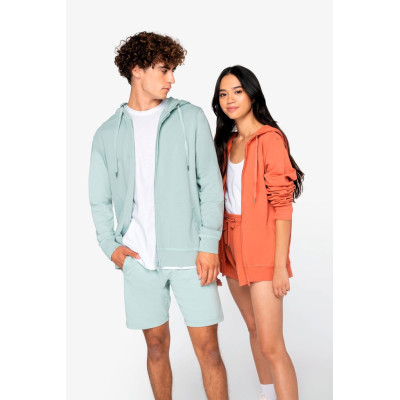 Eco-friendly unisex French Terry full zip hooded sweatshirt