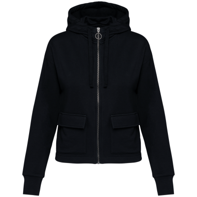 Sweatshirt eco-responsável com fecho e capuz French Terry de senhora