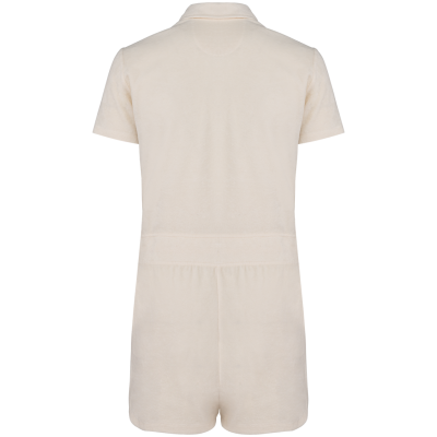 Eco-friendly ladies’ Terry Towel zipped jumpsuit