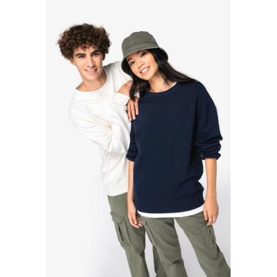Eco-friendly unisex French Terry dropped shoulders round neck sweatshirt